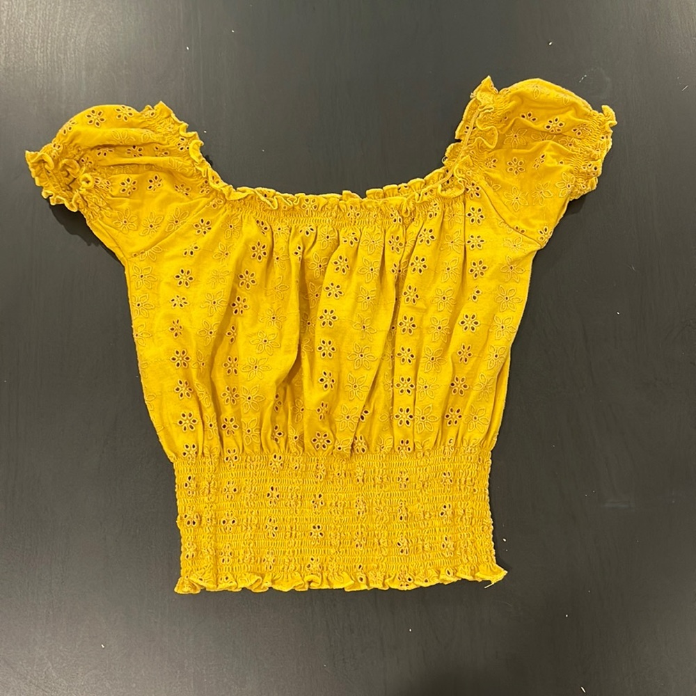 Yellow crop top